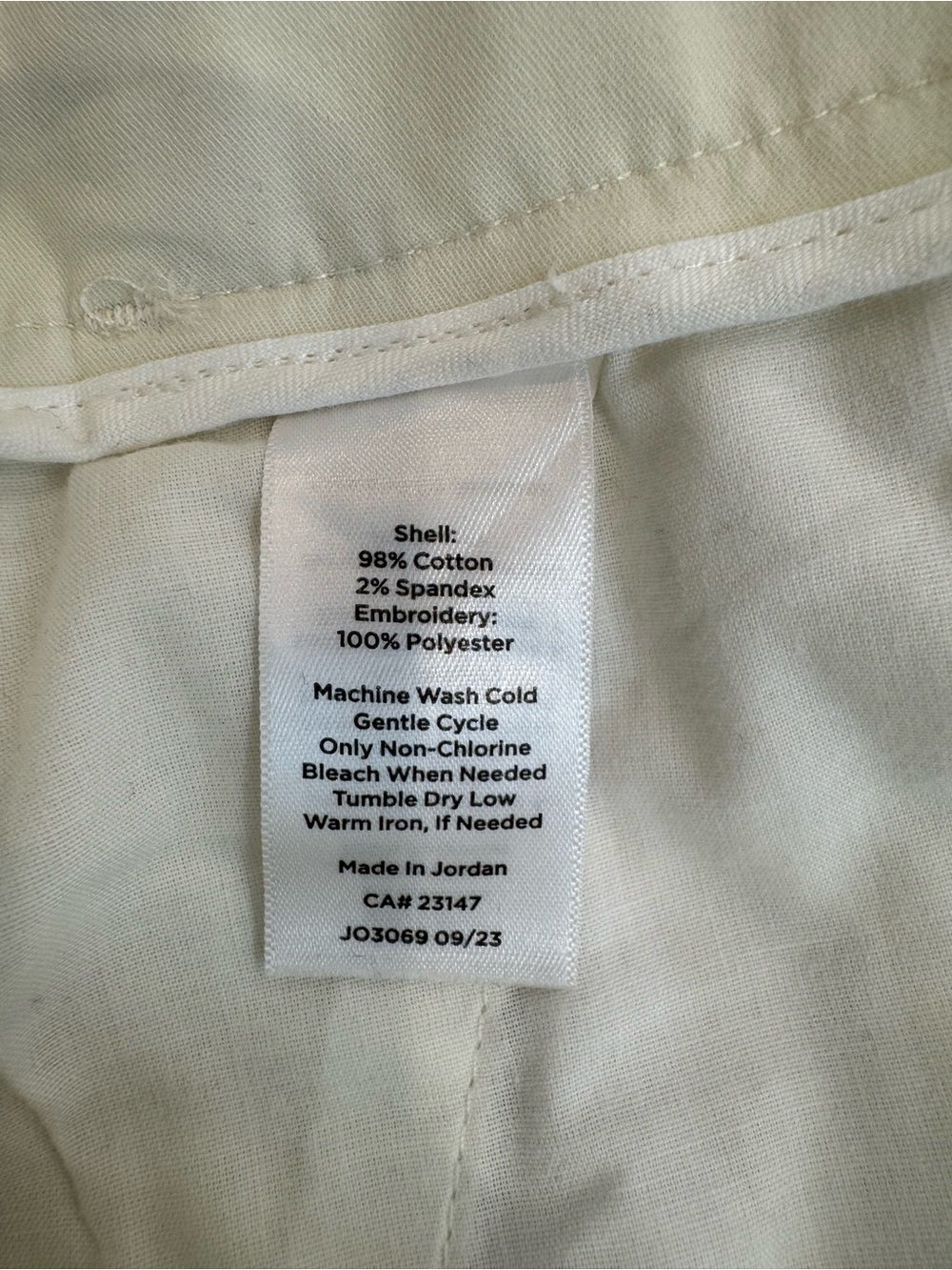 Talbots Relaxed Chino Floral Embroidered Cropped Pants Size 12 Ivory Pink - Picture 4 of 9
